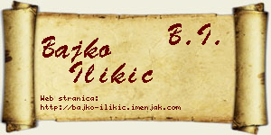 Bajko Ilikić vizit kartica